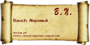 Bauch Nepomuk névjegykártya
